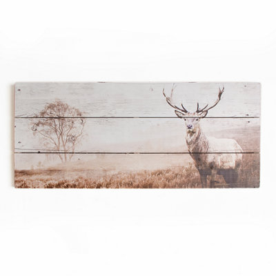 Stag painting on wood 2025