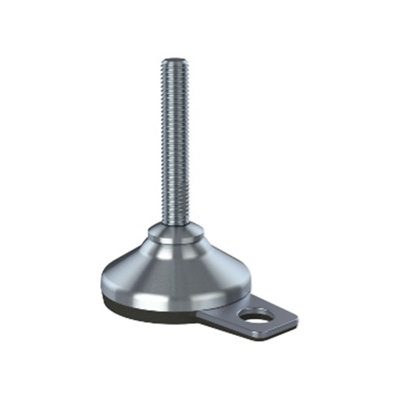Stainless foot M12x70 65mm base, pad & fixing hole+insert 40x40x1.5mm ...