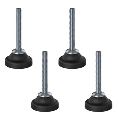 Stainless levelling foot M10x70 with 50mm plastic base 1400kg - Set of 4
