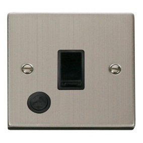 Stainless Steel 1 Gang 20A DP Switch With Flex - Black Trim - SE Home