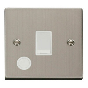 Stainless Steel 1 Gang 20A DP Switch With Flex - White Trim - SE Home