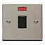 Stainless Steel 1 Gang 20A DP Switch With Neon - Black Trim - SE Home