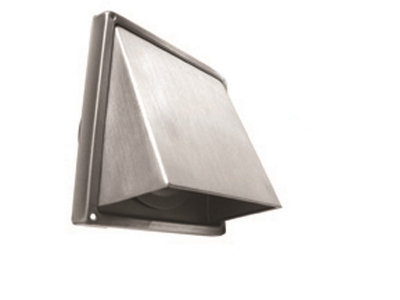 Stainless Steel 100mm 4" Non-Return Flap Extract Vent. Perfect for cooker hoods