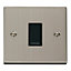 Stainless Steel 10A 1 Gang 2 Way Light Switch - Black Trim - SE Home