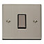 Stainless Steel 10A 1 Gang Intermediate Ingot Light Switch - Black Trim - SE Home