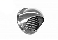 Stainless Steel 125mm (5") Bull Nose Vent Fixed Louvres