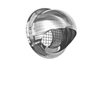 Stainless Steel 125mm (5") Bull Nose Vent Low resistance with internal SS mesh