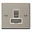 Stainless Steel 13A Fused Ingot Connection Unit Switched - White Trim - SE Home
