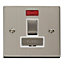 Stainless Steel 13A Fused Ingot Connection Unit Switched With Neon - White Trim - SE Home