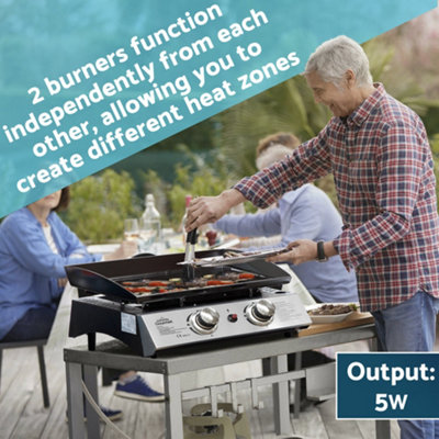 Double Burner Portable Propane Stove - Stainless Steel Outdoor Cooktop For Camping & Tailgating