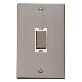 Stainless Steel 2 Gang Ingot Size 45A Switch - White Trim - SE Home