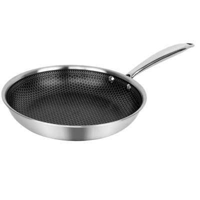 Stainless Steel 20cm Induction Honeycomb Geo Hex Frying Pan Non Stick Fry Cooking Cookware