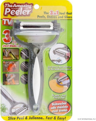 Stainless Steel 3 In 1 Peeler Shaver & Slicer Kitchen Hand Tool Fruits