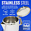 Stainless Steel 48oz Tea Pot - Beverage Drinking Coffee Kitchen Flip Lid Handle Silver Steel Teapot Suitable for Restaurants