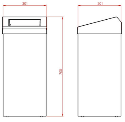 Stainless Steel 50 Ltr Wastebin - Flap Lid