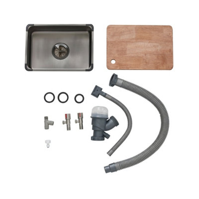 Stainless Steel Balck Inset Kitchen Sink with Pull-out Tap and Cutting ...