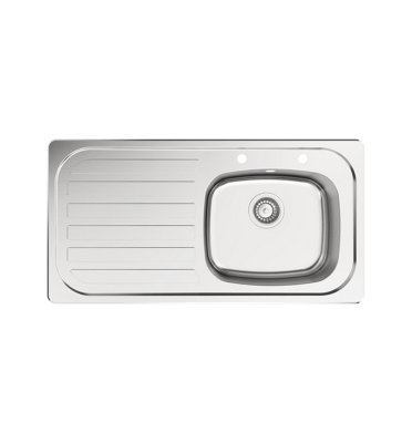 Stainless Steel Basic SB/SD 0.7 LHD 2TH Kitchen Sink - BAL2TH - With ...