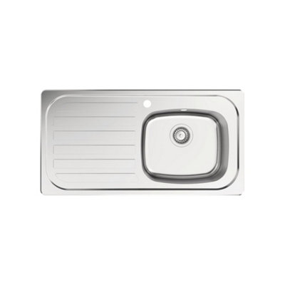 Stainless Steel Basic SB/SD 0.9 LHD 1TH Kitchen Sink - BSL1TH - With ...