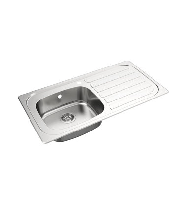 Stainless Steel Basic SB/SD 0.9 RHD 1TH Kitchen Sink - BSR1TH - With ...