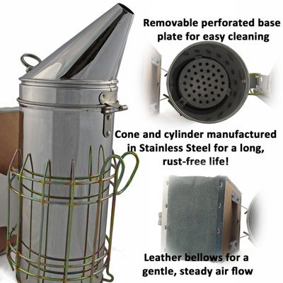 Stainless Steel Bee Smoker With Safety Guard - 8