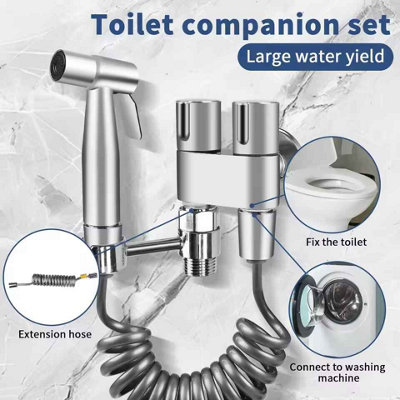 Stainless Steel Bidet Sprayer Set , 304 Grade with Self Cleaning Nozzle