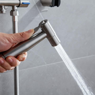 Electroplated Handheld Bidet Sprayer – ABS Toilet Bidet Nozzle With Adjustable Water Modes – 5.8” Ergonomic Design