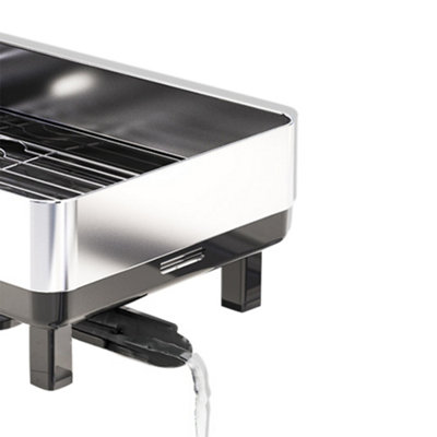 Stainless Steel Black Dish Drainer Rack with Drip Tray and Cutlery Holder