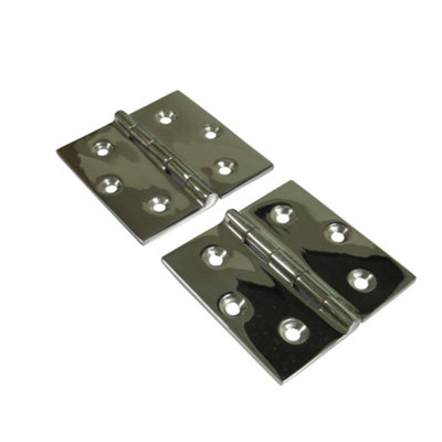 Stainless Steel Butt Hinges X2 76MM X 76MM (Internal External Door Cabinet Cupboard)