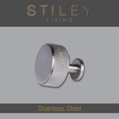 Stainless Steel Cabinet & Drawer Knurled Knob with Stem