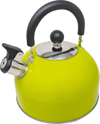 Stainless Steel Camping Kettle 2.5l Whistling Kettle For Gas Hob Stove Top Kettle Green