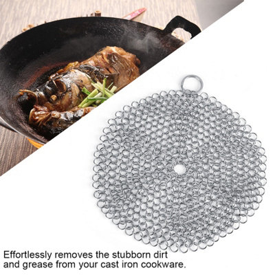 Stainless Steel Chainmail Scrubber Rust Proof Scraper Cleaner for Cast ...