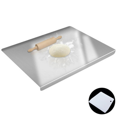 Stainless Steel Chopping Board & Dough Scraper, L-Shaped Worktop ...