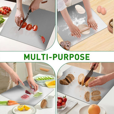 Stainless Steel Chopping Board & Dough Scraper, L-Shaped Worktop ...