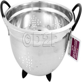 Stainless Steel Colander With Silicone Handle & Feet Deep Spaghetti