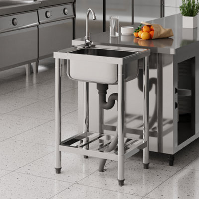 Stainless Steel Commercial Sink with Shelf Freestanding Commercial Sink ...