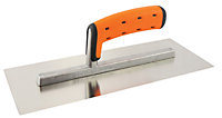 Stainless Steel Curved Drywall Trowel 120mm x 300mm with Soft Grip Handle
