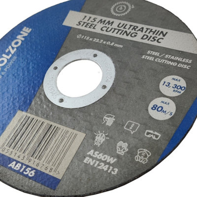 Stainless Steel Cutting Discs 115mm x 1mm Fast Cutting Metal Slitting Discs (50 Pack) - 7