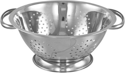 Stainless Steel Deep Colander 34Cm Cooking Kitchen Lightweight Strainer Food