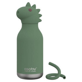 Stainless Steel Dinosaur Bestie Water Bottle with Reusable Flexi Straw 475ml