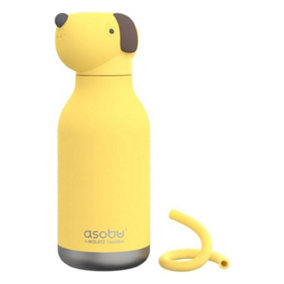 Stainless Steel Doggie Bestie Water Bottle with Reusable Flexi Straw 475ml