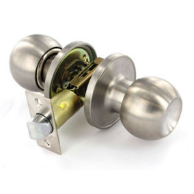 Stainless Steel Door Knob Set Silver (60mm x 70mm)