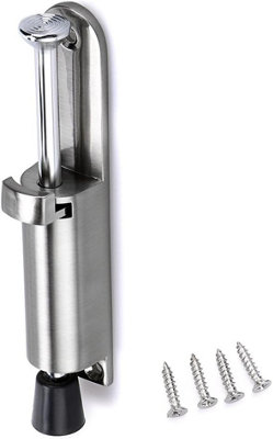 Stainless Steel Easy Step Door Stopper Rubber Adjustable Heavy Duty ...