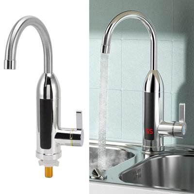 Stainless steel electric heating tap for kitchen, bathroom, 220V EU plug