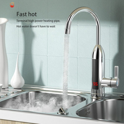 Stainless steel electric heating tap for kitchen, bathroom, 220V EU plug