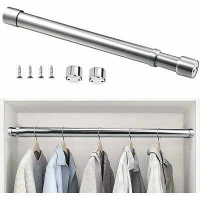 Stainless Steel Extendable Clothes Rail Adjustable Telescopic Curtain ...