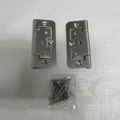 Stainless Steel Flush Hinges X2 (Pair Hurlinges Cabinet Door Inset Silver)