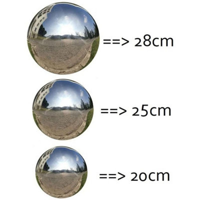 Stainless Steel Gazing Ball Set of 4 Mirror Polished Ball Garden Ornaments Silver Balls