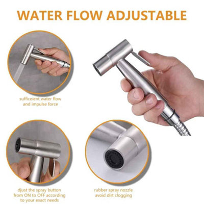 4-Piece Stainless Steel Toilet Bidet Sprayer Kit With Angle Valve & Hose – Bathroom Hygiene Set
