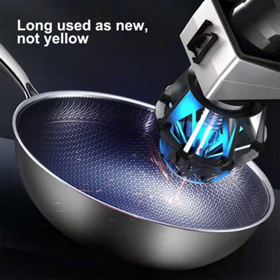 Stainless Steel Induction Geo Hex Frying Pan Non Stick Cooking Cookware