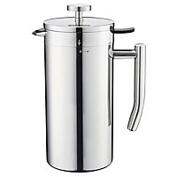 Stainless Steel Insulated Cafetiere with Locking Lid - Insulated Double Walled Stainless Steel Pot Coffee Maker - 1L Capacity